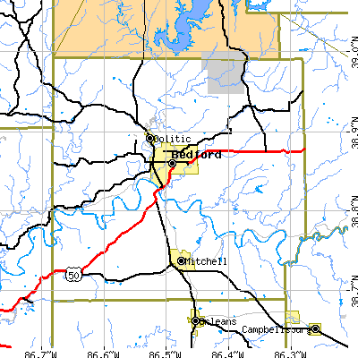 Lawrence County close-up map
