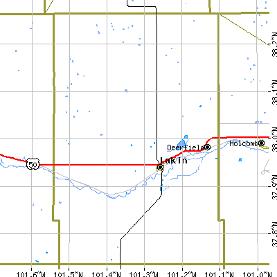 Kearny County close-up map