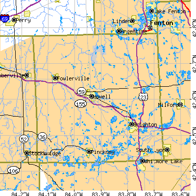 Livingston County close-up map