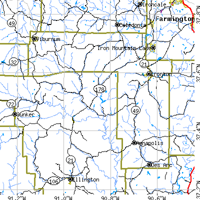 Iron County close-up map