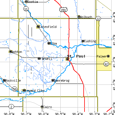 Howard County close-up map