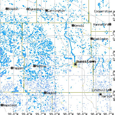 Stutsman County close-up map