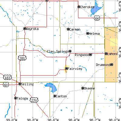 Major County close-up map