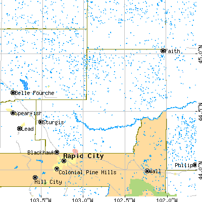 Meade County close-up map