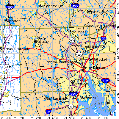 Providence County close-up map