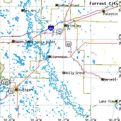 Monroe County close-up map