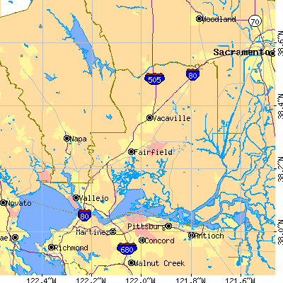 Solano County close-up map