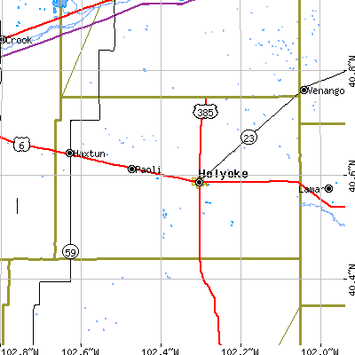 Phillips County close-up map