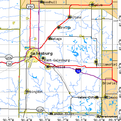 Knox County close-up map