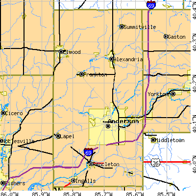 Madison County close-up map