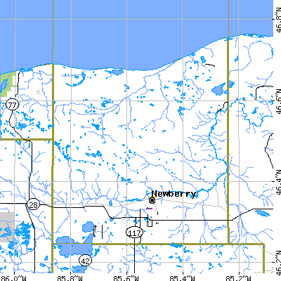 Luce County close-up map