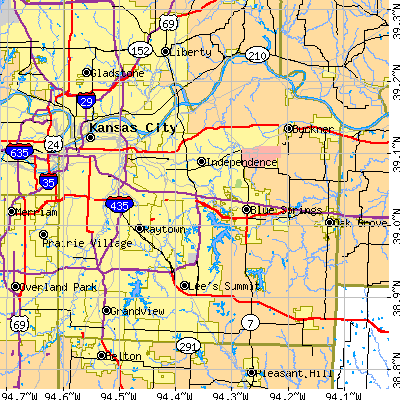 Jackson County close-up map