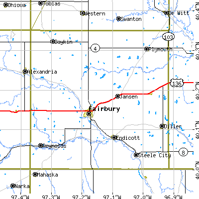 Jefferson County close-up map
