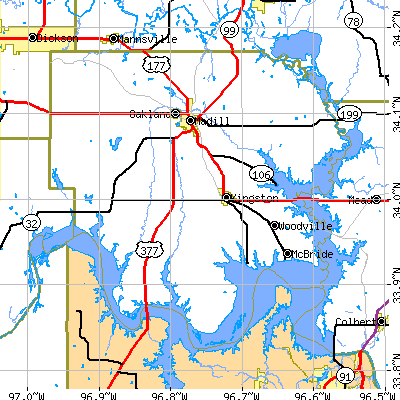 Marshall County close-up map