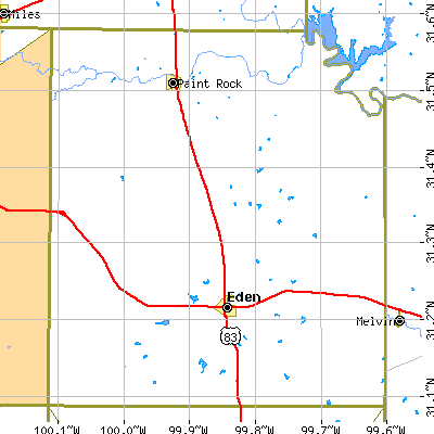 Concho County close-up map