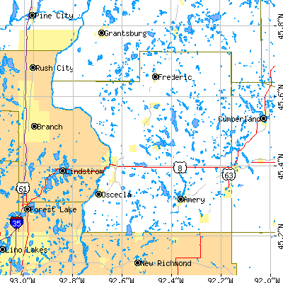 Polk County close-up map