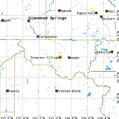 Pitkin County close-up map