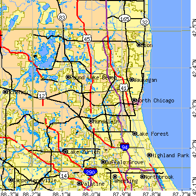 Lake County close-up map