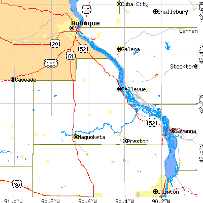 Jackson County close-up map