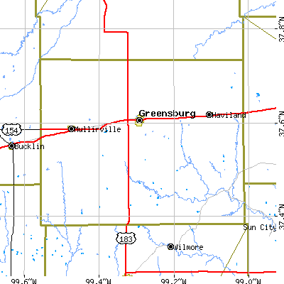 Kiowa County close-up map