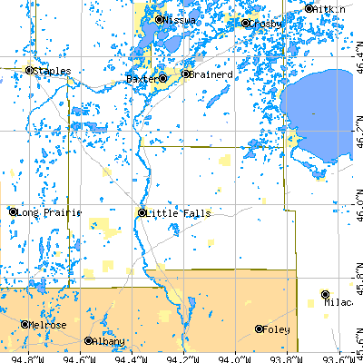 Morrison County close-up map