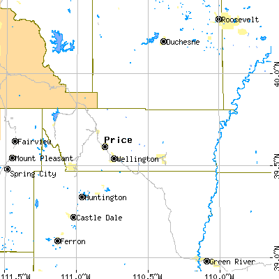 Carbon County close-up map