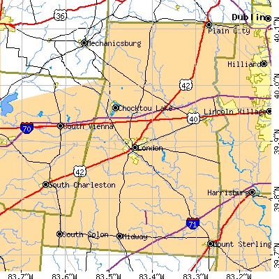 Madison County close-up map