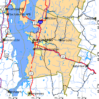 Chittenden County close-up map