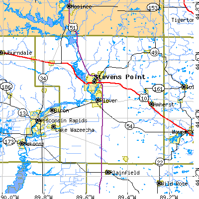 Portage County close-up map