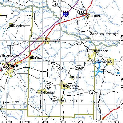 Nevada County close-up map