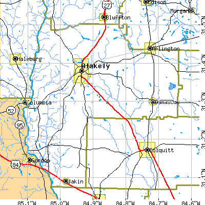 Early County close-up map