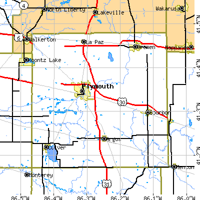 Marshall County close-up map