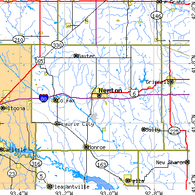 Jasper County close-up map