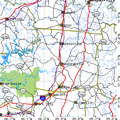 Hart County close-up map