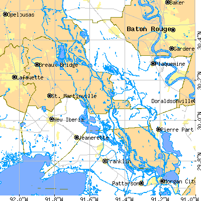 St. Martin Parish close-up map
