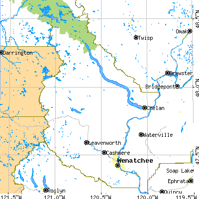 Chelan County close-up map