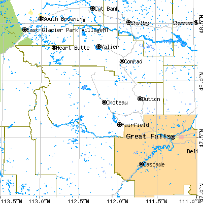 Teton County close-up map