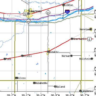 Kearney County close-up map