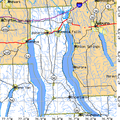 Seneca County close-up map