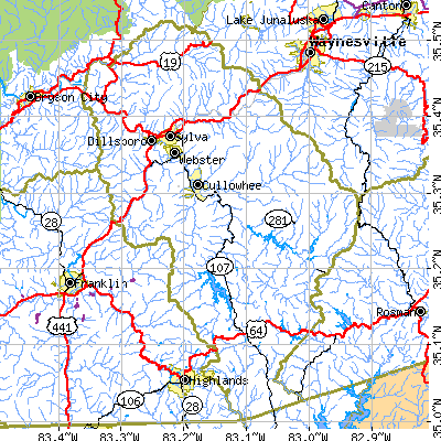 Jackson County close-up map