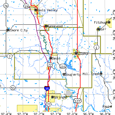 Murray County close-up map