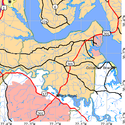 King George County close-up map