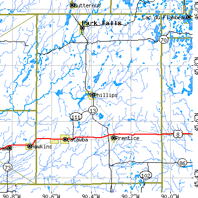 Price County close-up map