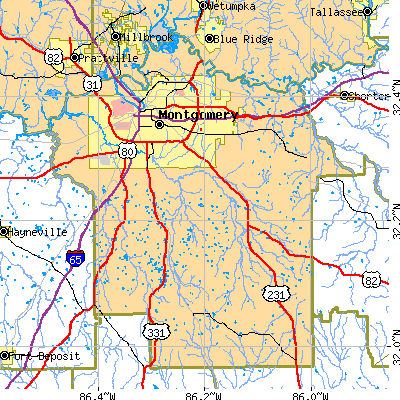 Montgomery County close-up map