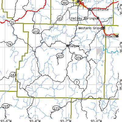 Newton County close-up map