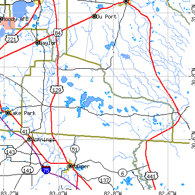 Echols County close-up map