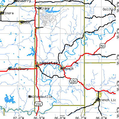 Martin County close-up map
