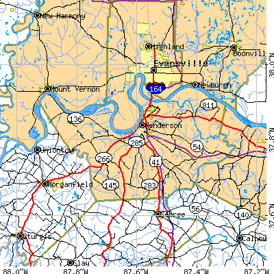 Henderson County close-up map