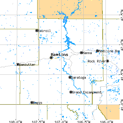 Carbon County close-up map