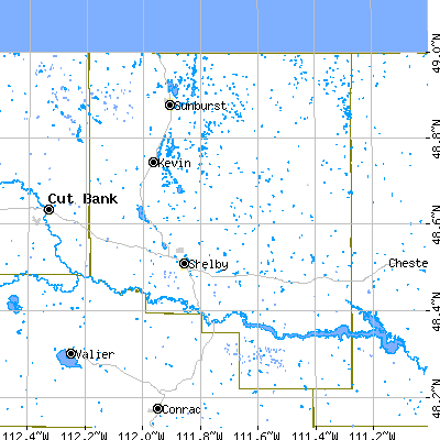 Toole County close-up map